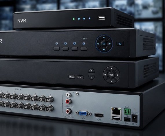 Rear ports of a network video recorder